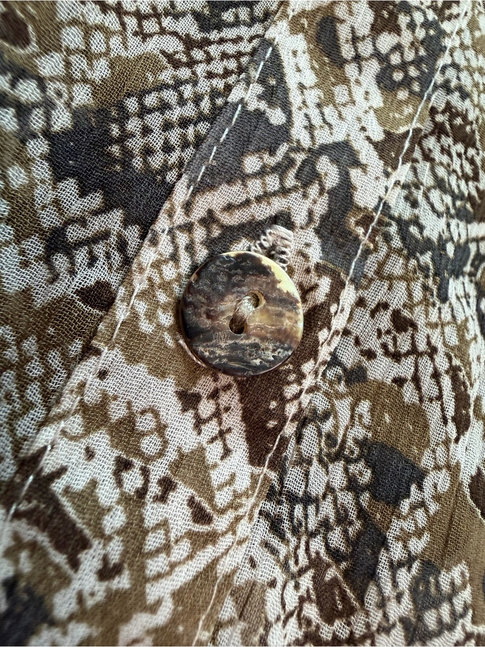 fig and flower Snake-Print Button Down Shirt in Taupe and Beige - Picture 4 of 10